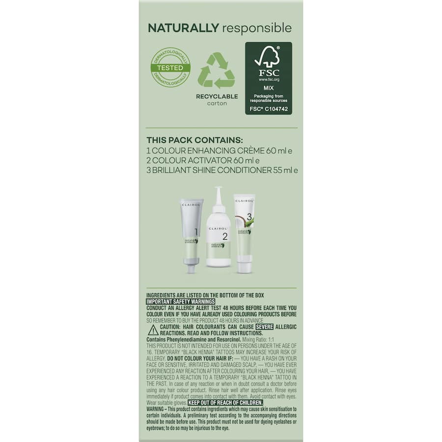 Clairol Natural Instincts Hair Colour Tweed 6a Light Cool Brown 1pack