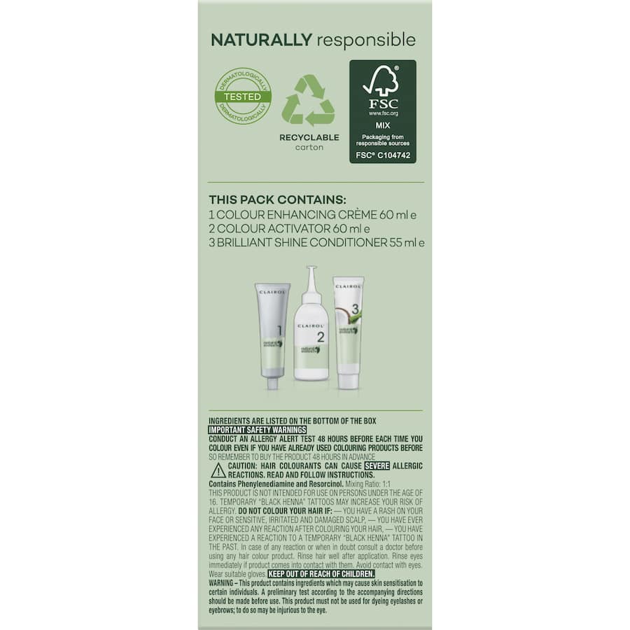 Clairol Natural Instincts Hair Colour Midnight 2 Black 1pack