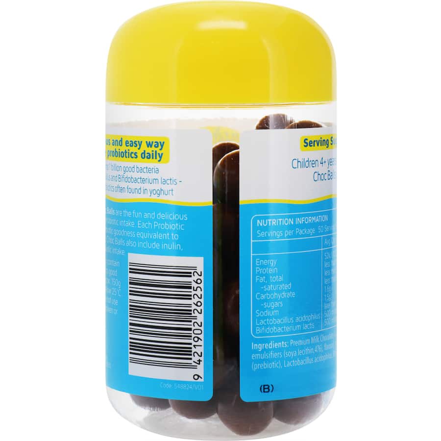 Nature's Way Kids Smart Probiotic Chocolate gummies for gut health, featuring delicious chocolate flavor for kids' enjoyment.