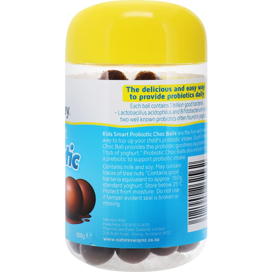 Nature's Way Kids Smart Probiotic Chocolate gummies, deliciously support gut health and immune function for children.