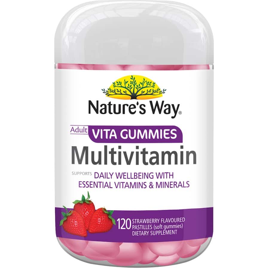 Natures Way Adults Vita Gummies Multivitamin Strawberry Flavour Pastilles