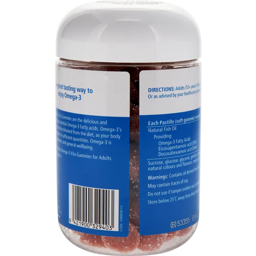 Natures Way Adults Vita Gummies Omega 3 Berry Flavour Pastilles 110pack