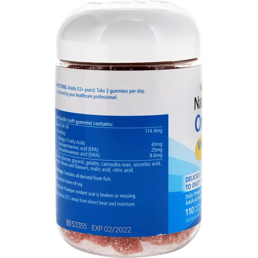 Natures Way Adults Vita Gummies Omega 3 Berry Flavour Pastilles 110pack