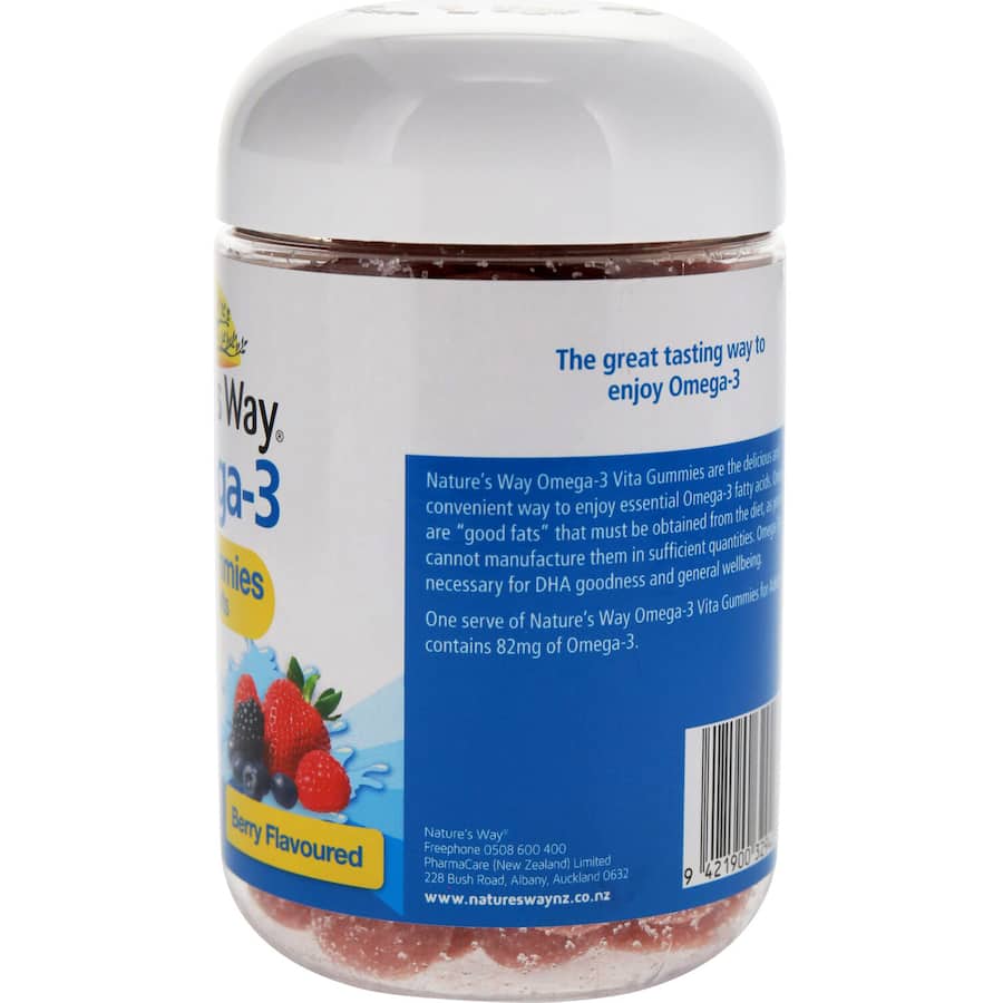 Natures Way Adults Vita Gummies Omega 3 Berry Flavour Pastilles 110pack