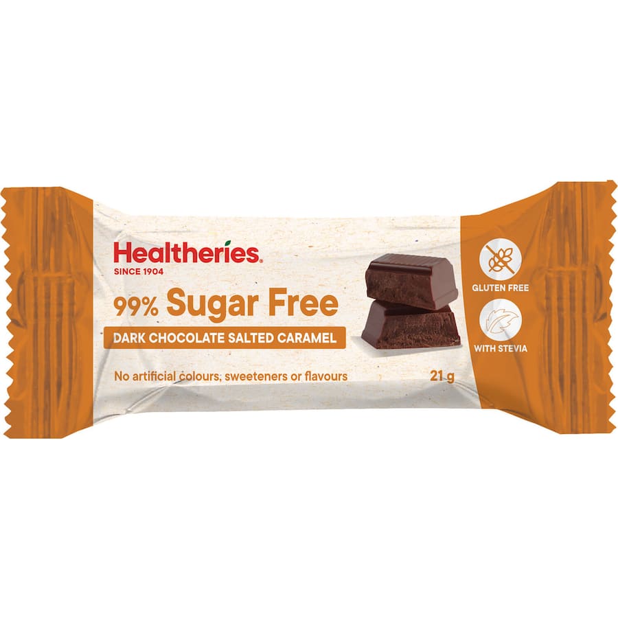 Healtheries Chocolate Bar Salted Caramel Sugar Free 21g