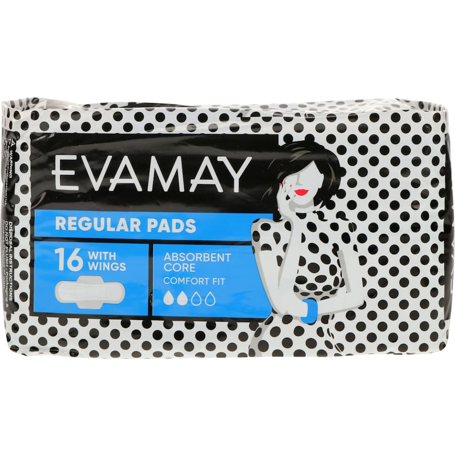 Evamay Regular Wings pads offer ultra-absorbent protection, soft comfort, and secure fit for worry-free daily use.
