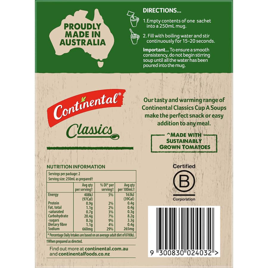 Continental Cup A Soup Instant Soup Tasty Tomato 54g 2pack