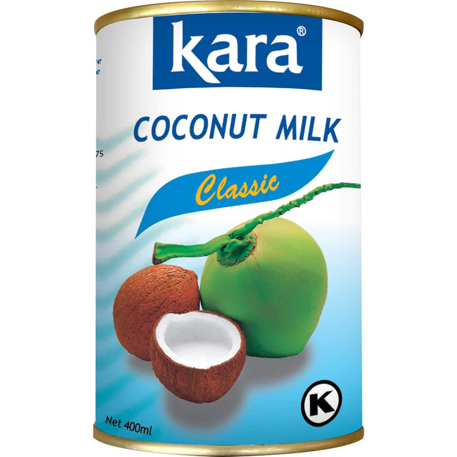 Creamy Kara Coconut Milk Classic in a carton, ideal for smoothies, curries, and desserts, dairy-free and gluten-free.