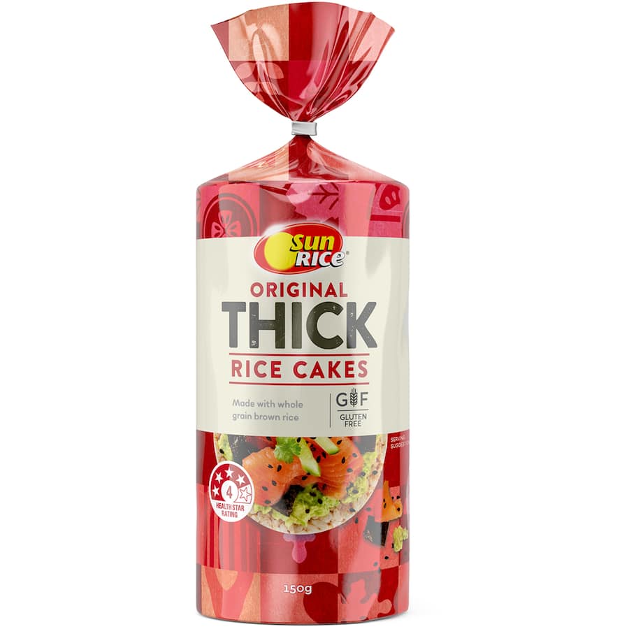Sunrice Thick Rice Cakes Original 150g