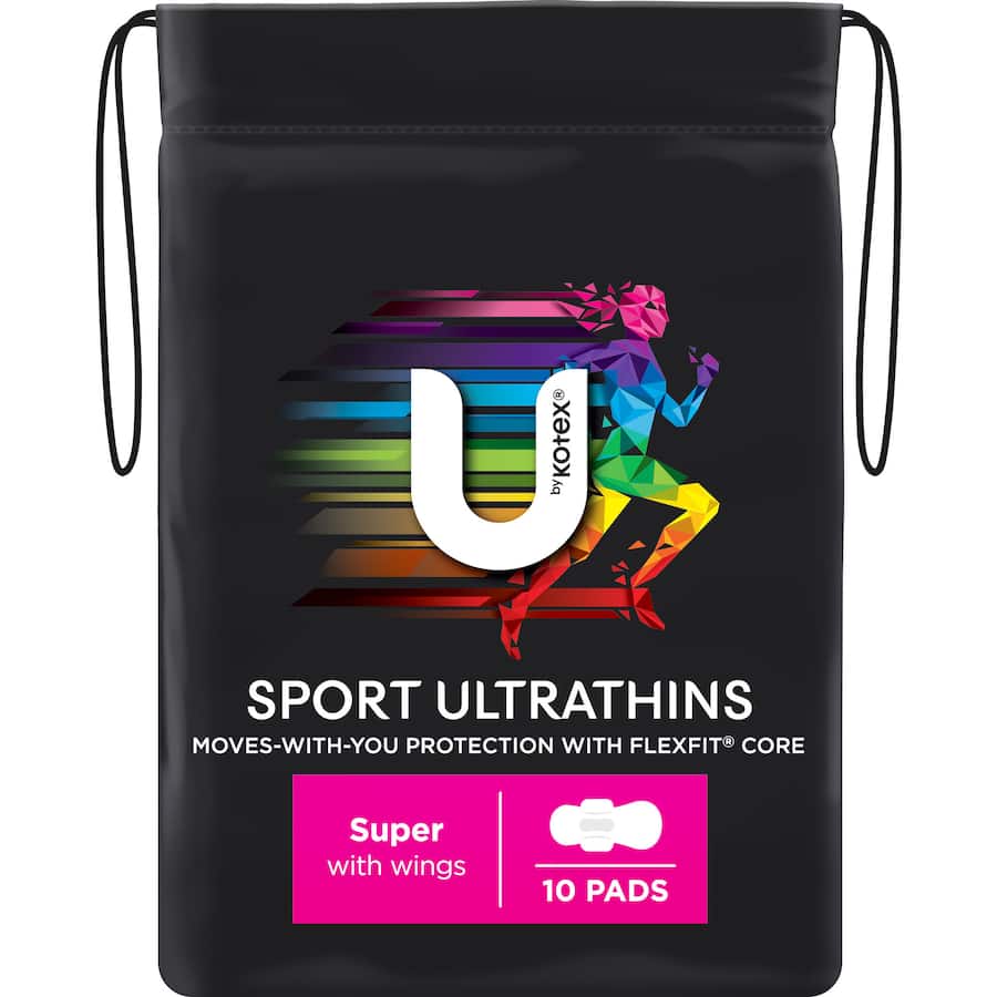U By Kotex Sport Pads Super With Wings 10pack