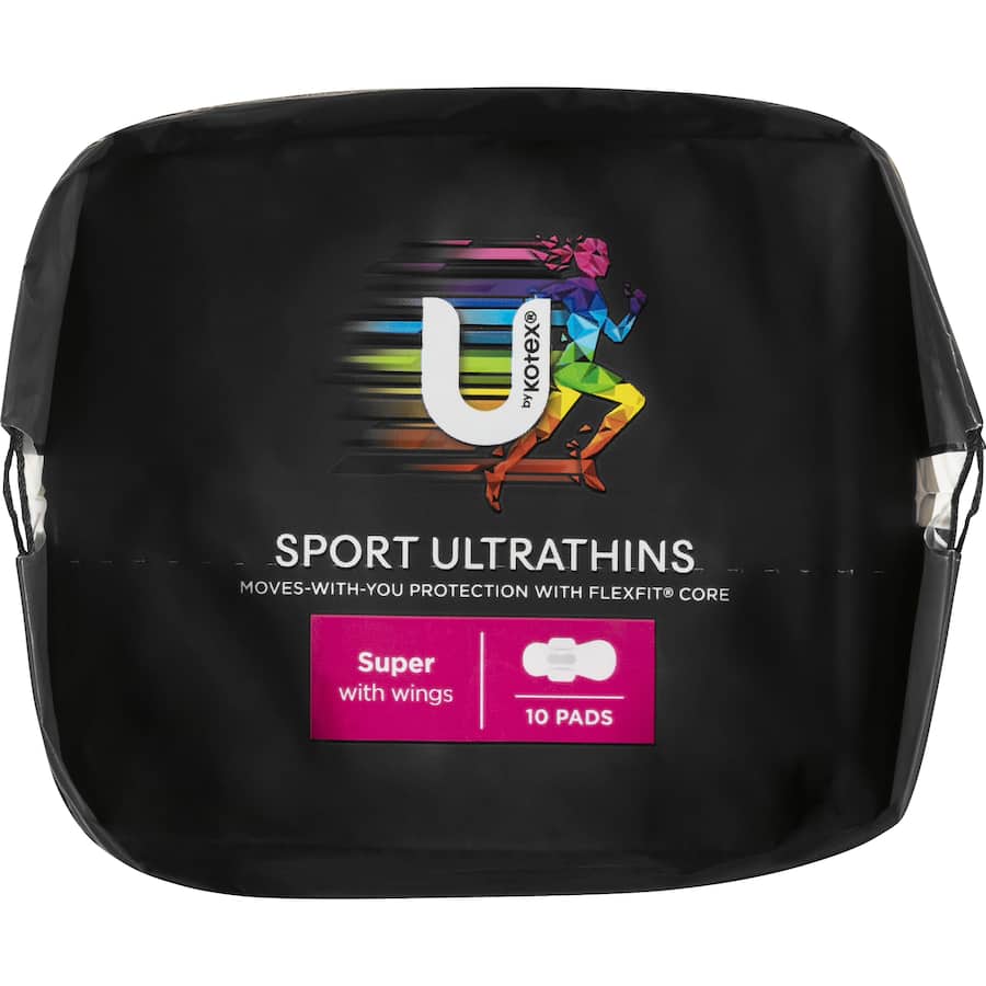 U By Kotex Sport Pads Super With Wings 10pack