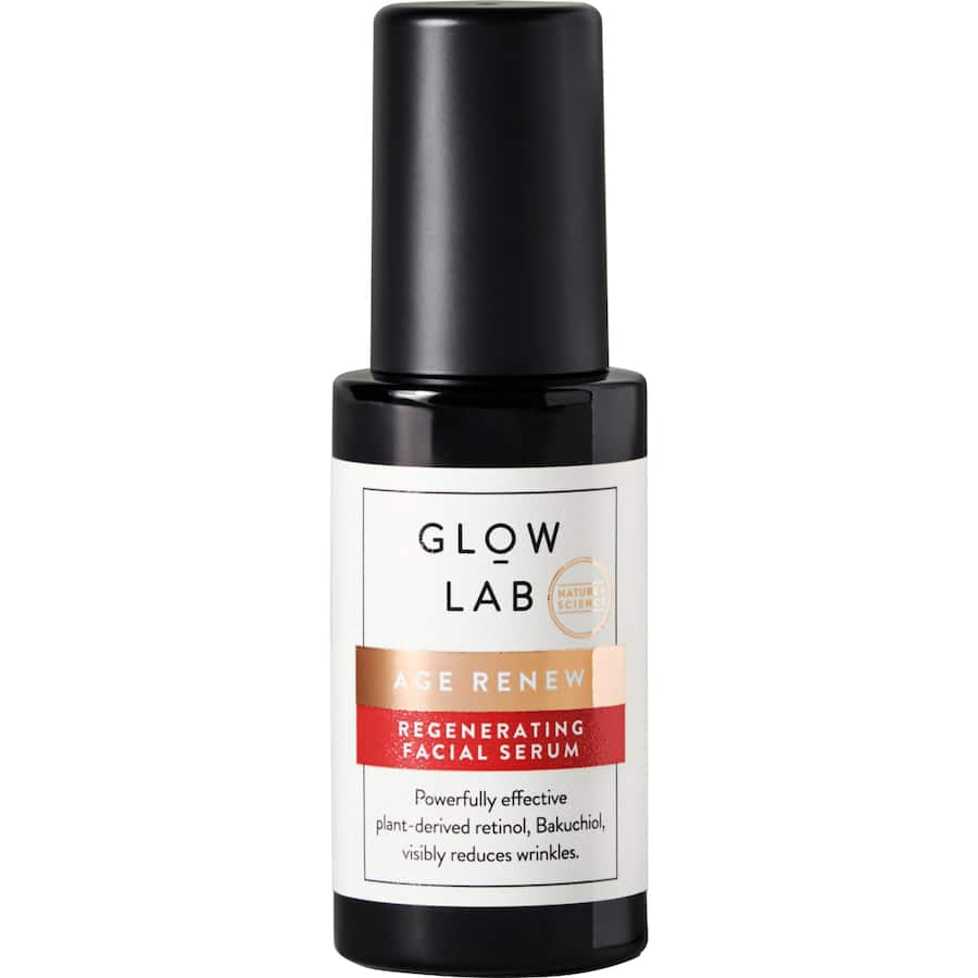 Glow Lab Age Renew Facial Serum: collagen-boosting serum for firmer, smoother skin with peptides and vitamin C for youthful radiance.