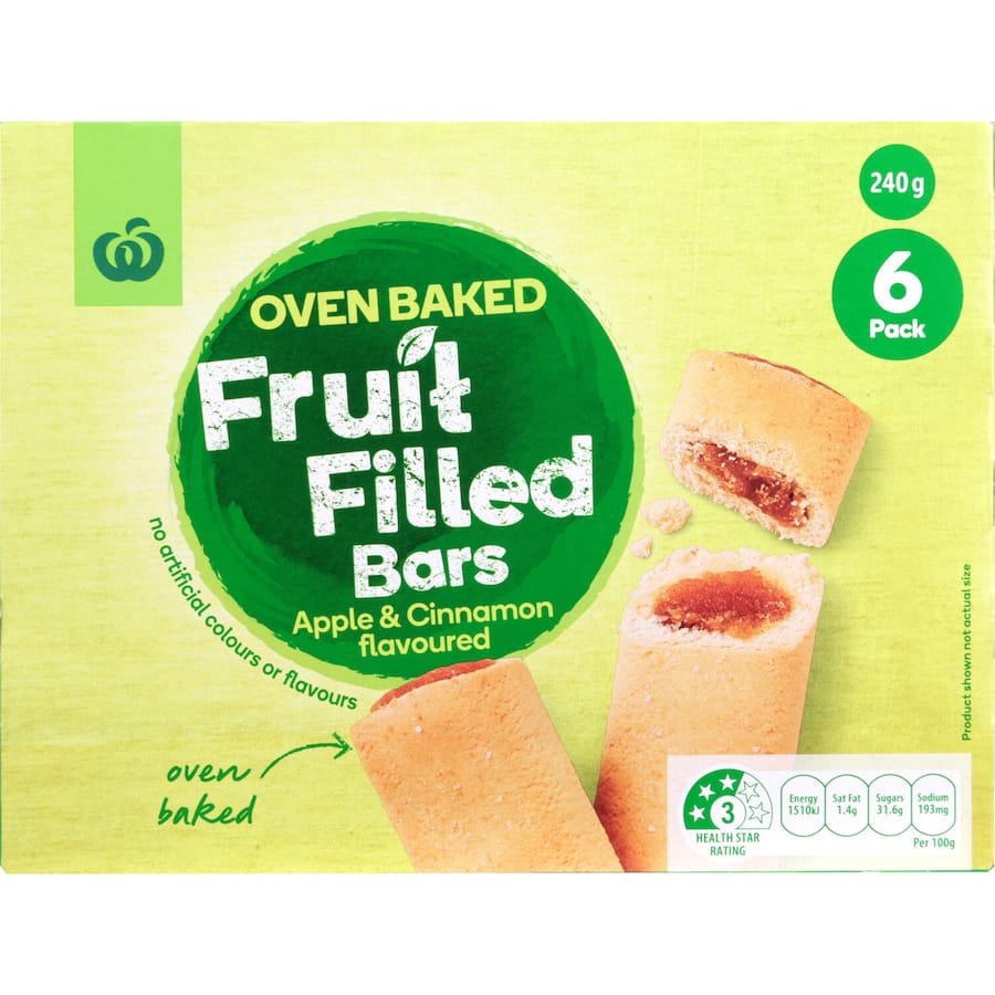 Woolworths Cereal Bars Apple & Cinnamon 6pk 240g