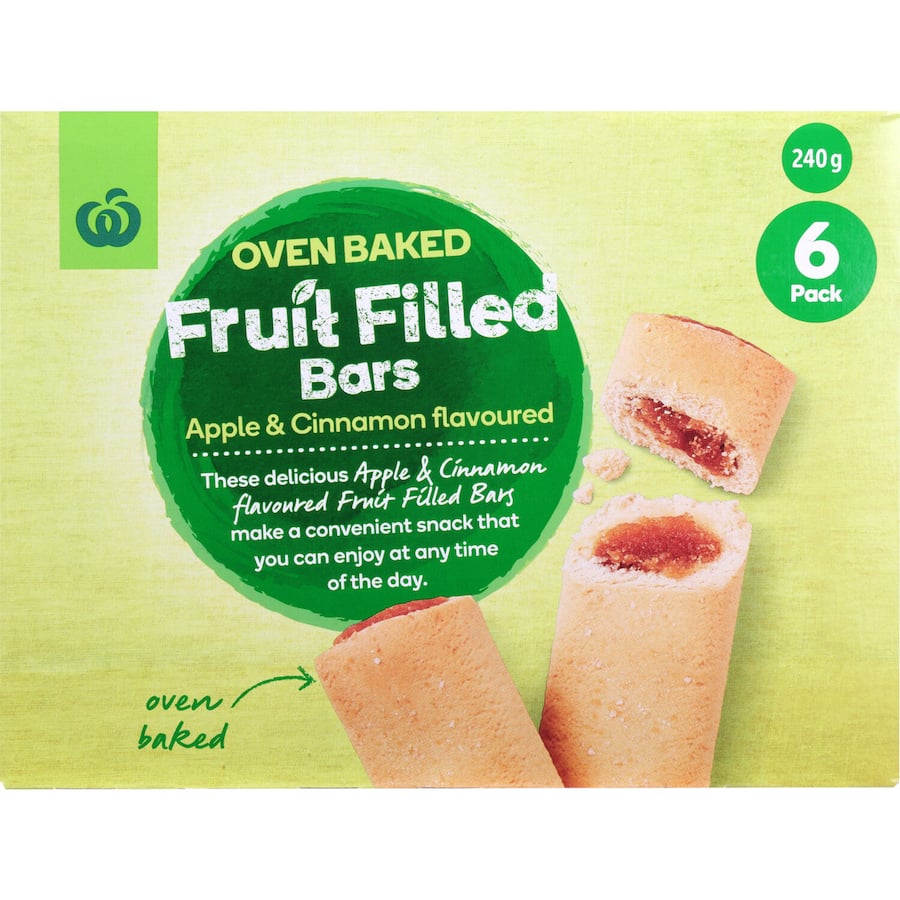 Woolworths Cereal Bars Apple & Cinnamon 6pk 240g