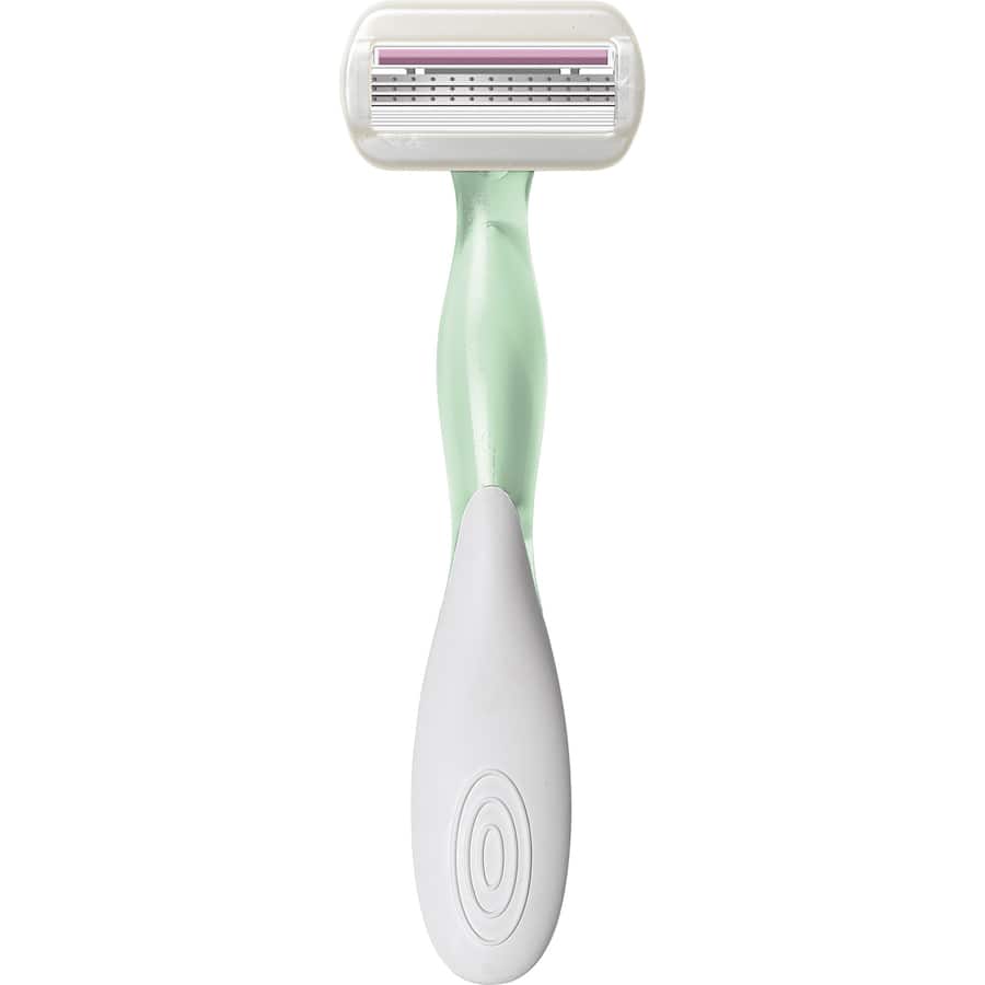 BIC Soleil Sensitive Disposable Razors with 3 flexible blades and aloe vera strip for a gentle, close shave for women.