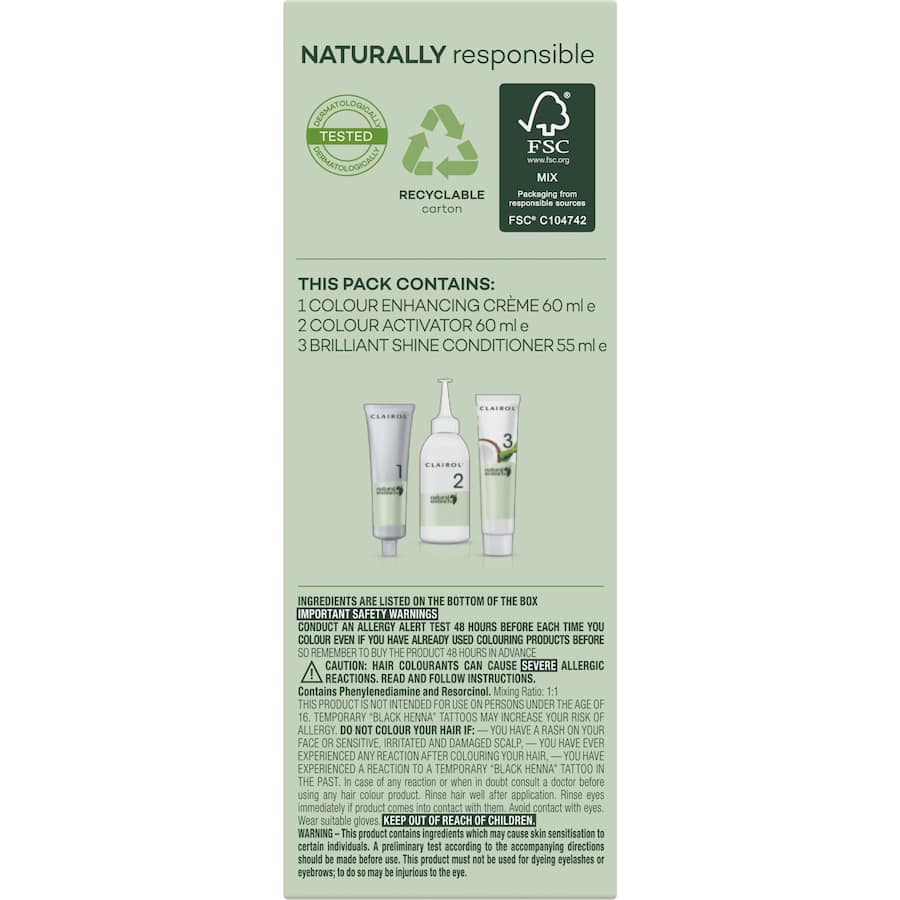 Clairol Natural Instincts Hair Colour 3 Brown 1pack