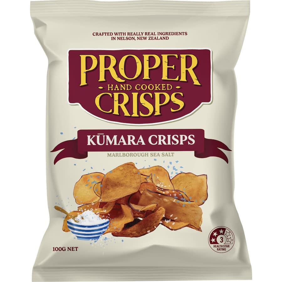 Proper Crisps Kumara Chips Seasalt 100g