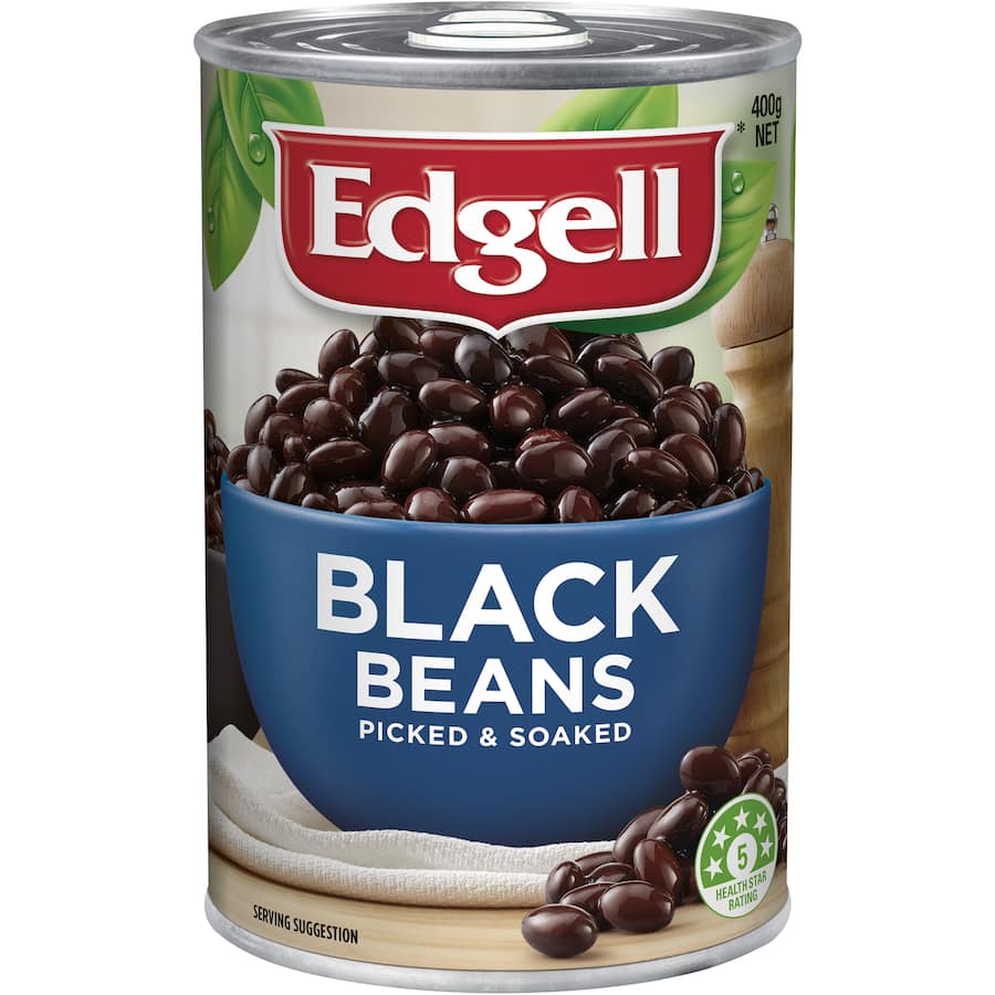 Edgell Black Beans packed in a can, ideal for enhancing recipes with rich flavor and essential nutrients.