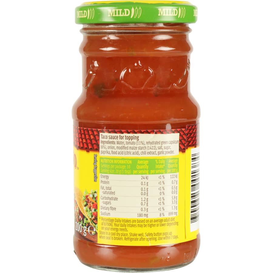 Old El Paso Taco Sauce Mild Jar 200g