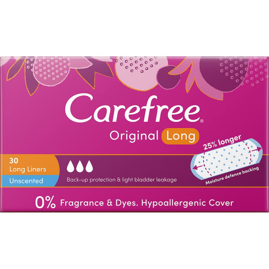 Carefree Panty Liners Long 30pack
