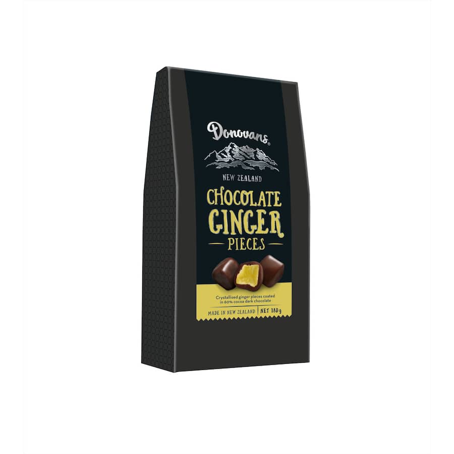 Donovans Delectable Chocolates Dark Chocolate Ginger Pieces 180g