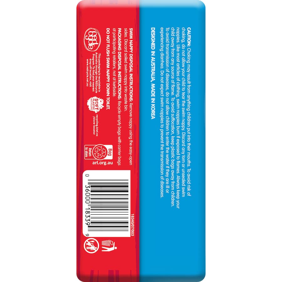 Huggies Little Swimmers Large swimpants in Disney Pixar Nemo design, featuring leak guards and stretchy sides for swimming comfort.