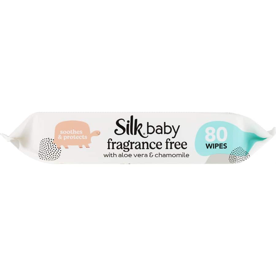Eco-friendly Silk Baby Wipes, plastic and fragrance free, enriched with aloe vera and chamomile for gentle skin care.