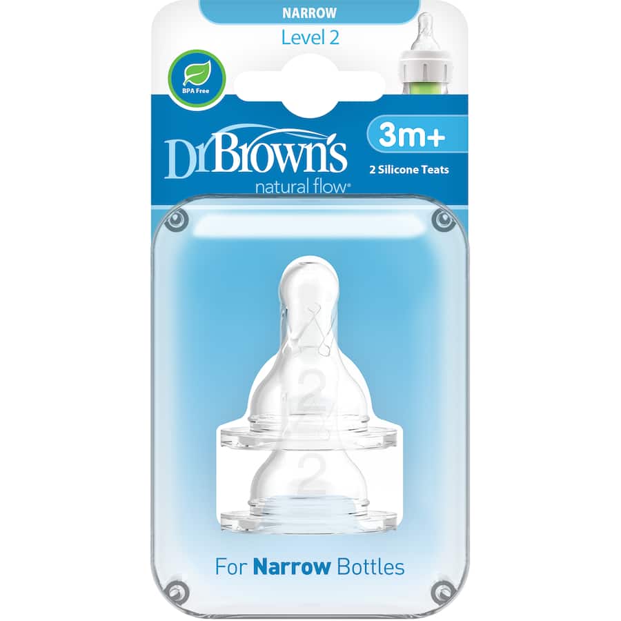 Dr Browns Teats Narrow Neck Level 2 2pack
