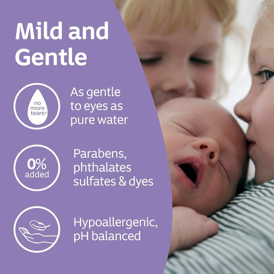 Johnson's Baby Bath Bedtime: Calming wash with Natural Calm aromas, ensuring gentle, tear-free bath time for better sleep.