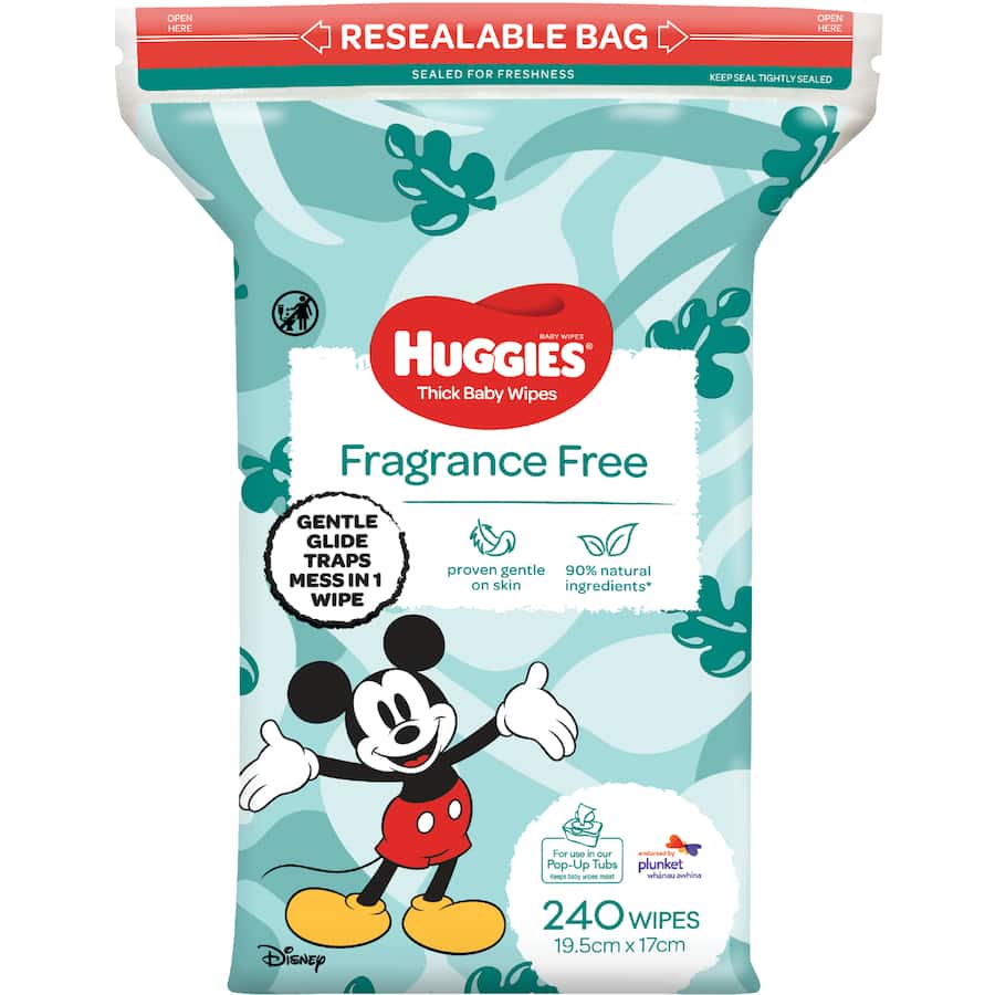 Huggies Thick Baby Wipes Fragrance Free Refill 240pack
