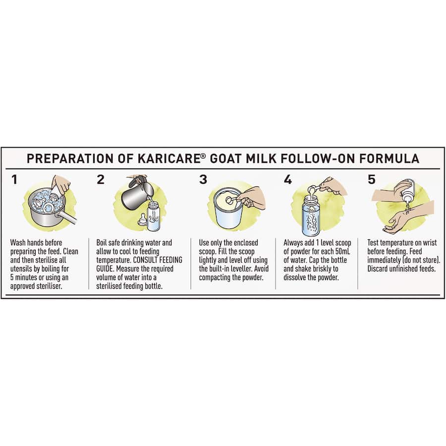 Karicare Goat Milk 2 follow-on formula in a recyclable tin, designed for infants 6-12 months, featuring gentle nutrition.