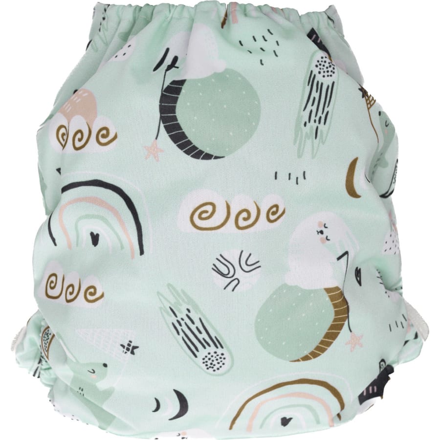 Little Genie Reusable Cloth Nappies in vibrant colors, eco-friendly, adjustable, soft, and water-resistant for comfort and absorbency.