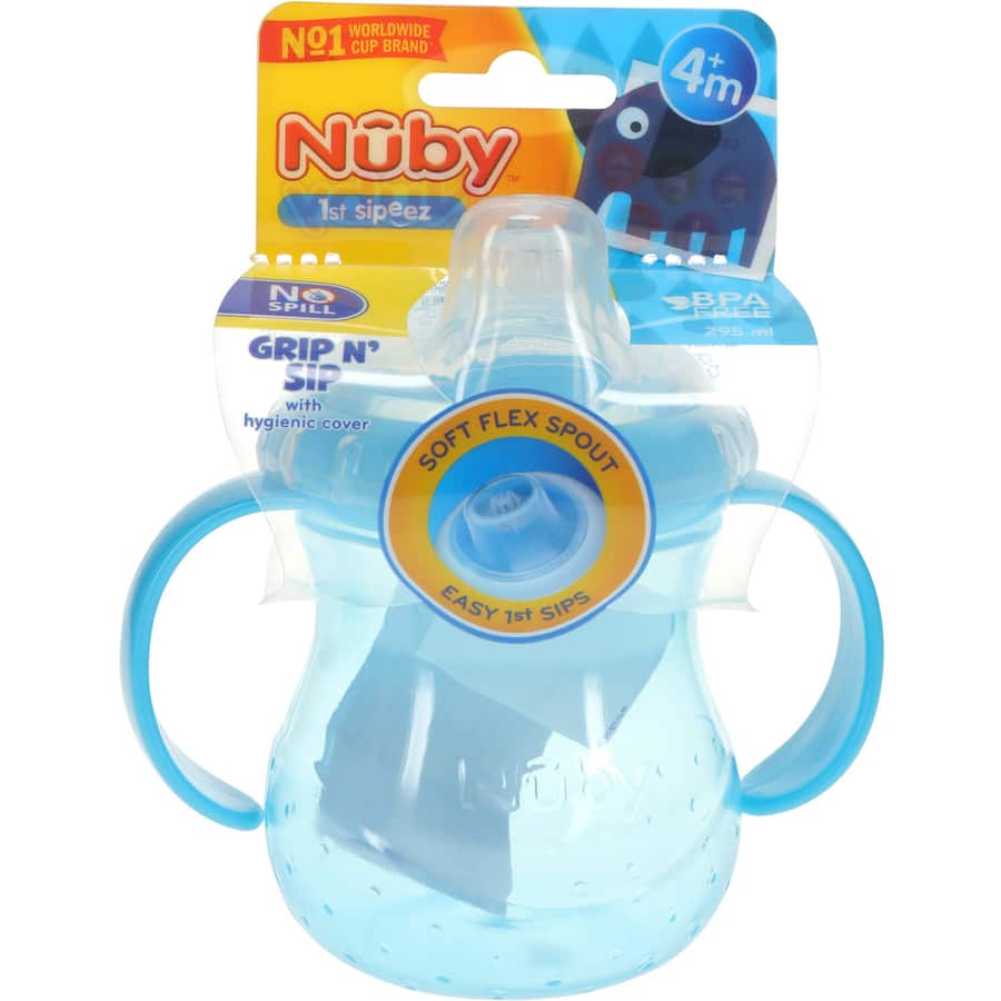 Nuby No Spill Baby Drinking Cup Spout Trainer With Handles 295mL
