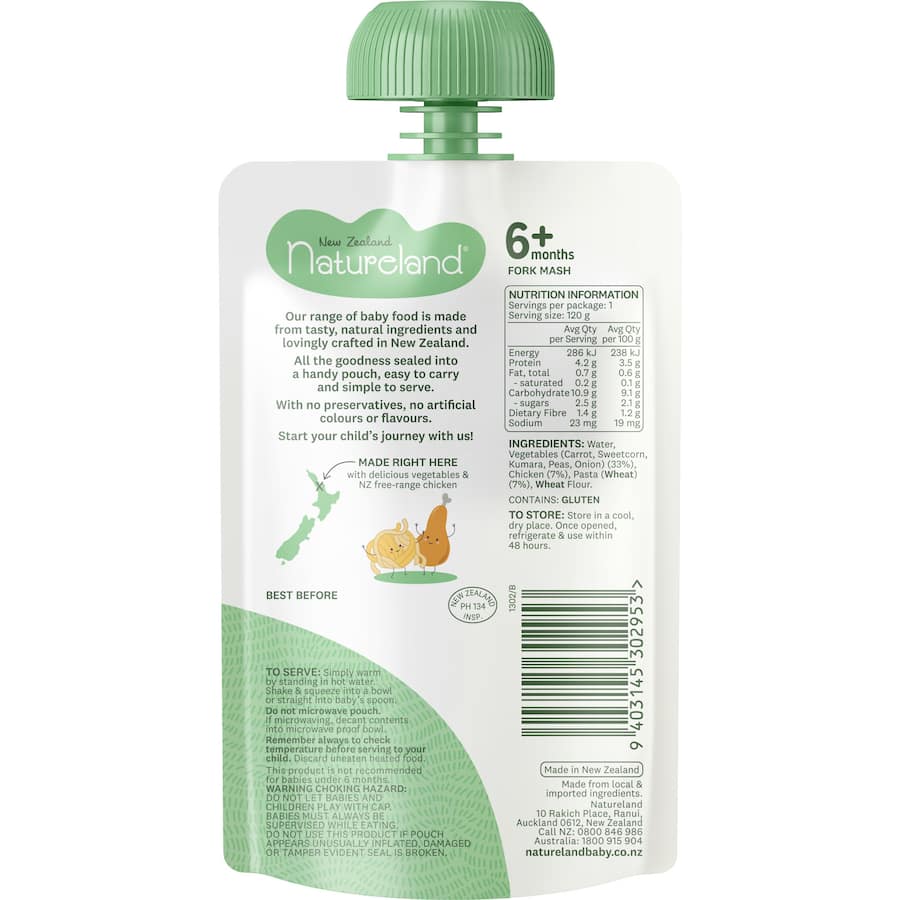 Natureland Baby Food Chicken Pasta & Veges 120g