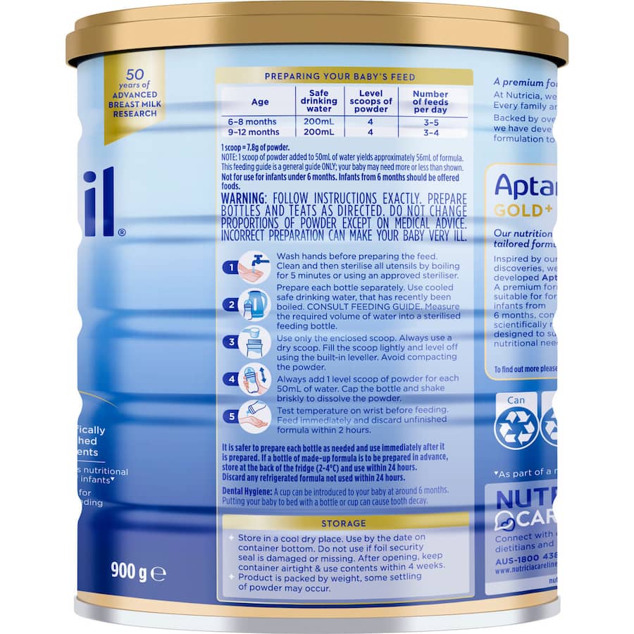 Aptamil Gold+2 Pronutra Biotik follow-on formula for 6-12 months, enriched with prebiotics and probiotics for healthy growth.