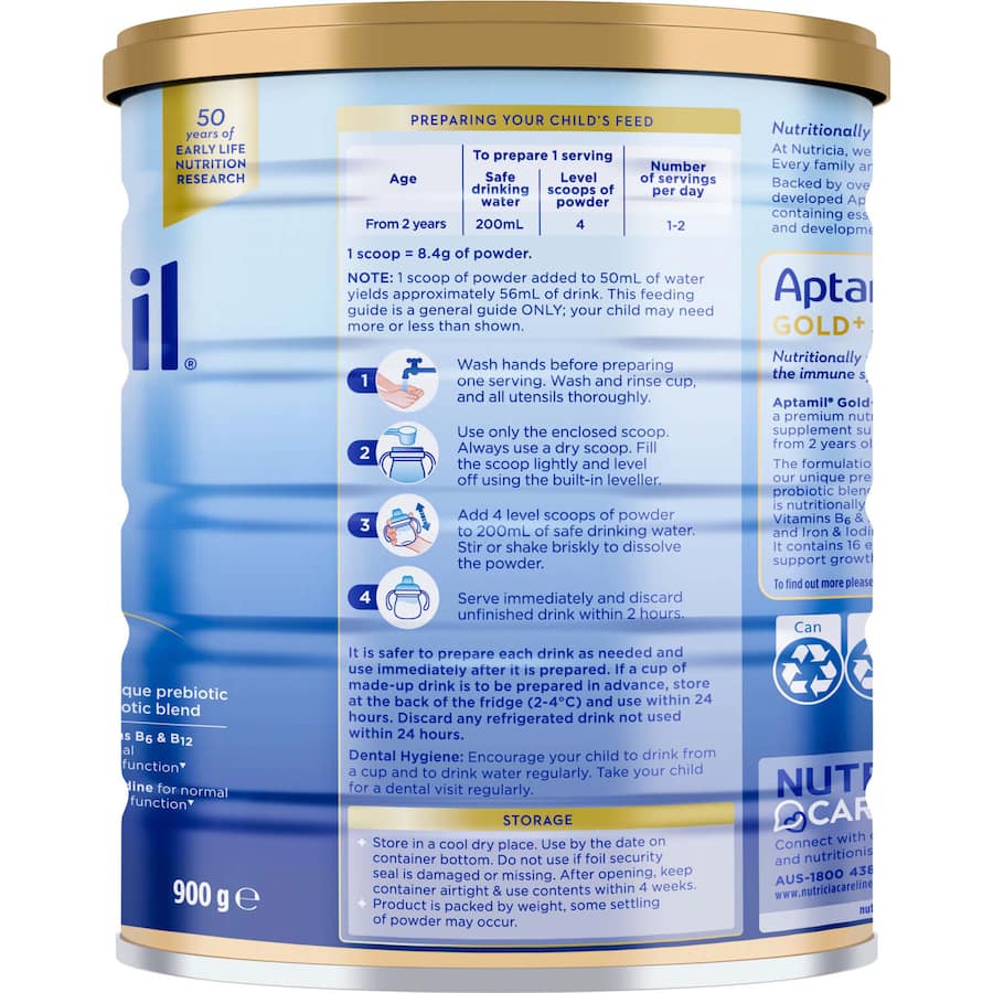 Aptamil Gold+4 Pronutra Biotik Junior Nutritional Supplement From 2 Years 900g