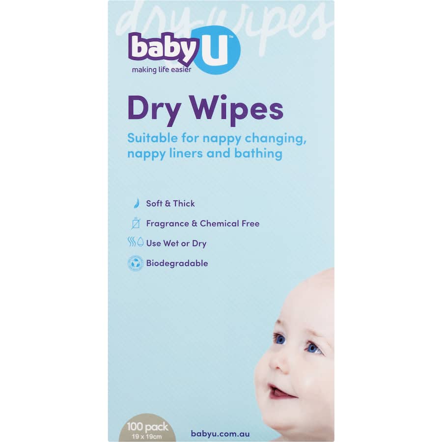 Baby U Baby Wipes Dry 100pack