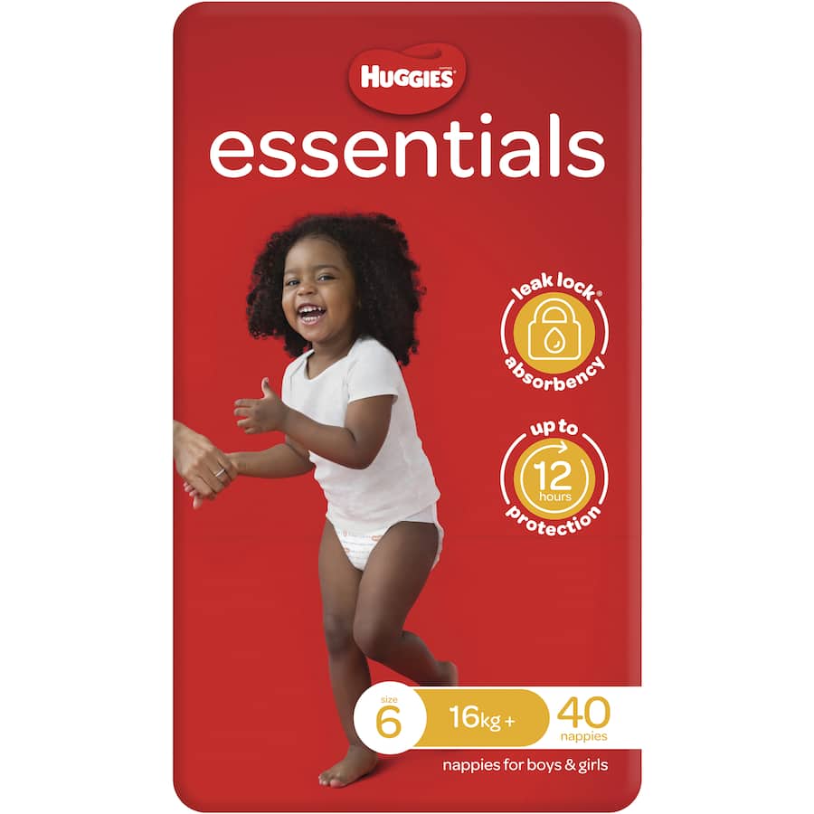 Huggies Essentials Nappies Size 6 (16+kg) Jumbo pack 40pack
