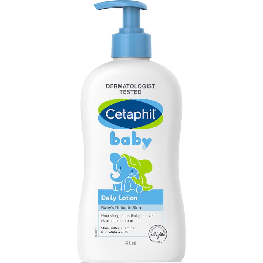 Cetaphil Baby Lotion Daily: gentle, hypoallergenic moisturizer with shea butter and glycerin for soft, healthy baby skin.