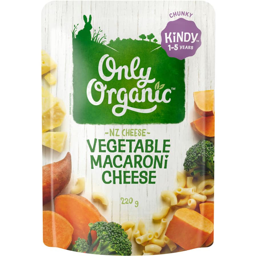 Only Organic Kindy Kids Meal Macaroni & Cheese Pasta Pouch 220g