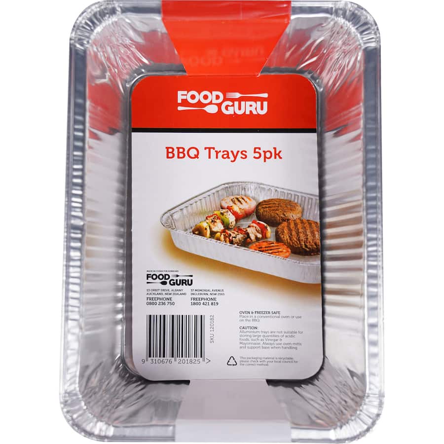 Food Guru Foil Tray Bbq Small 5 pack