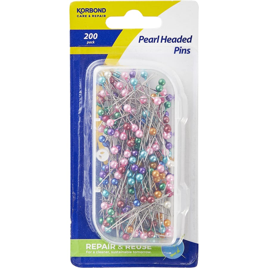 Korbond Pins Pearl Headed 200pack