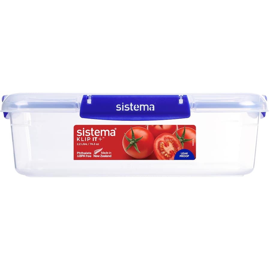 Sistema Klip It Plus Container Rectangle with leak-proof seal and easy-locking clips for optimal food storage and organization.