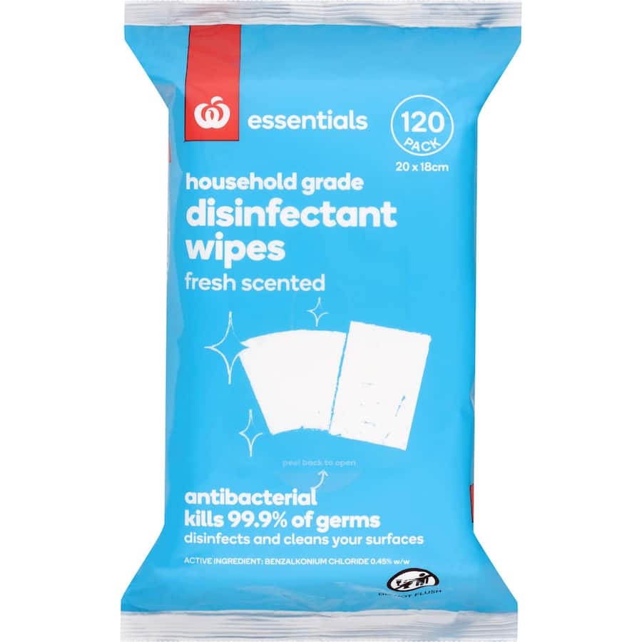 Essentials Disinfectant Cleaning Wipes 120pack