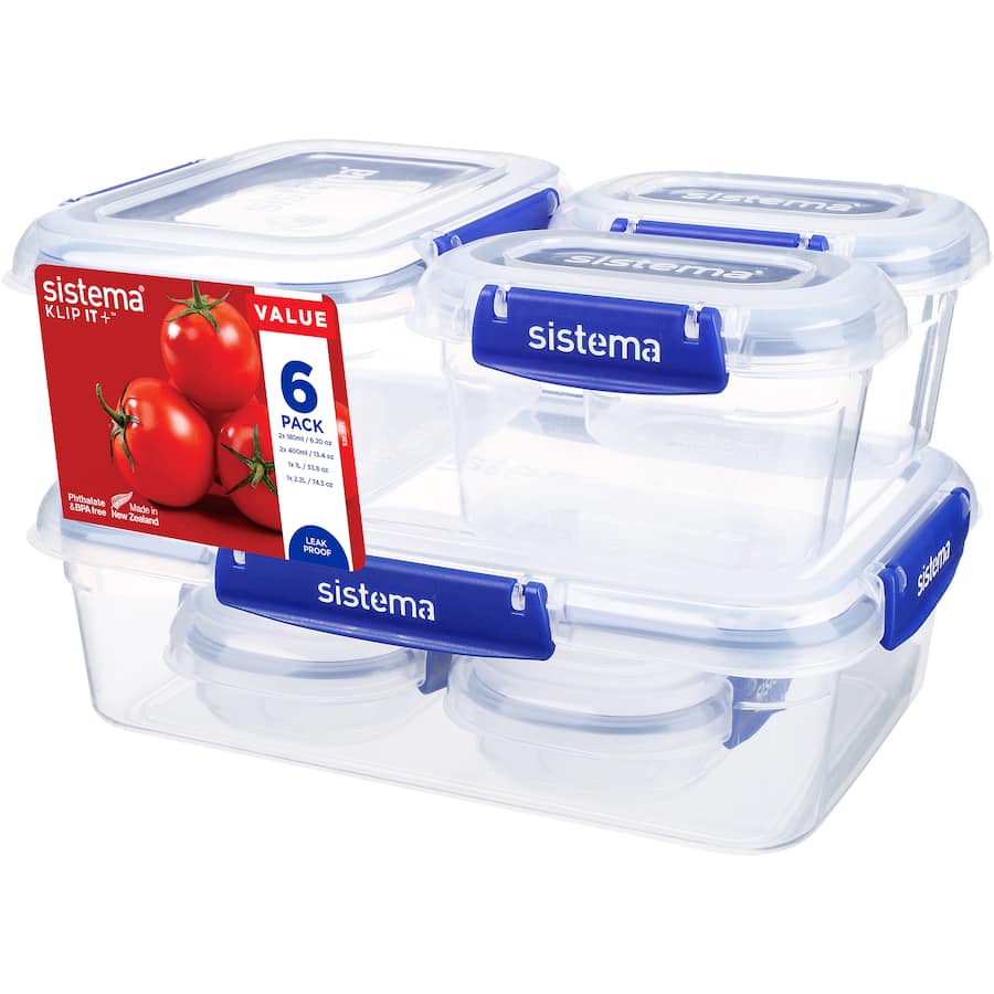 Sistema Klip It Plus Container Set 6pack