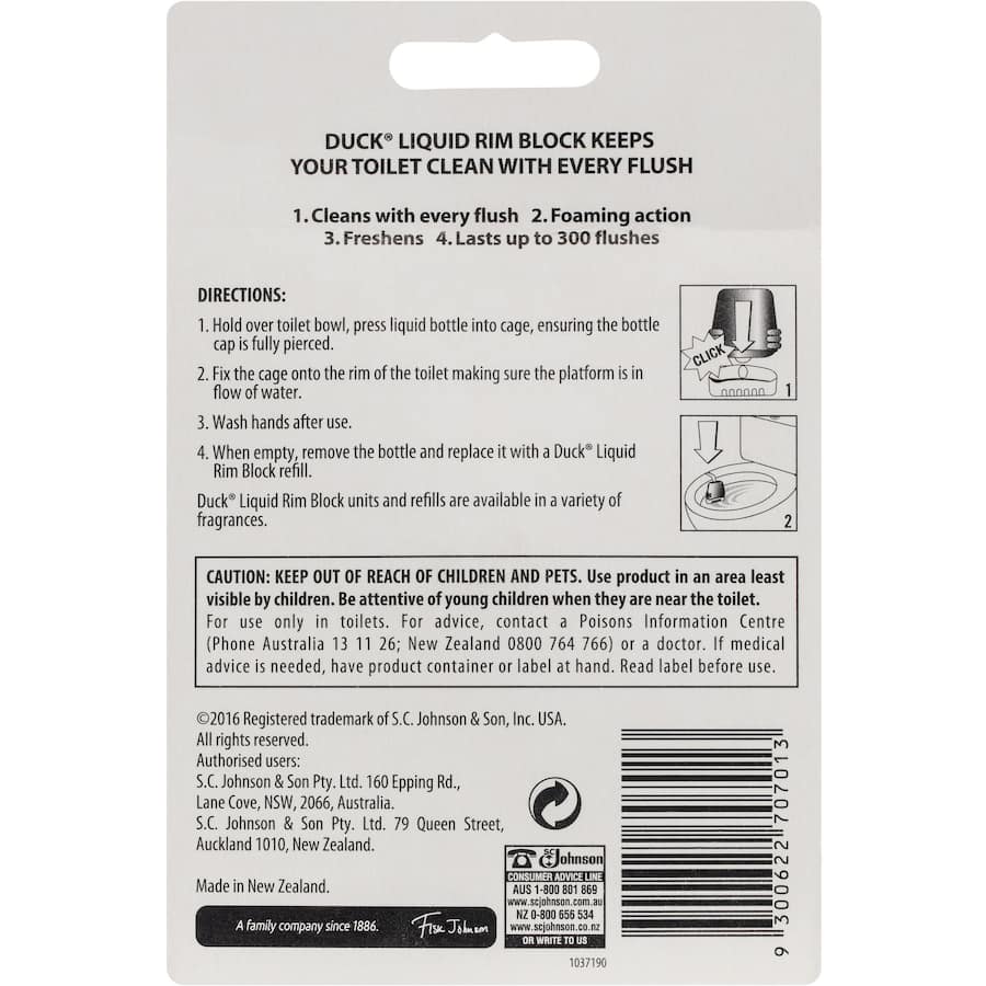 Duck Toilet Flush Lavender: Effective toilet cleaner with lavender scent, cleans & freshens with up to 300 flushes; safe for septic tanks.
