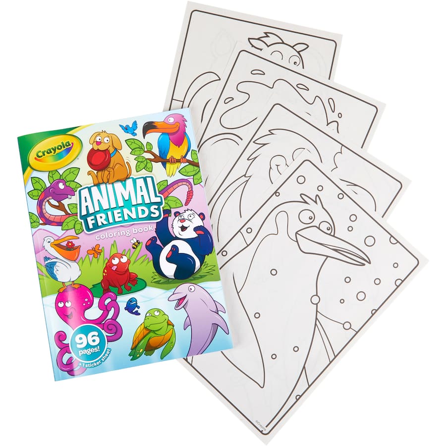 Coloring book featuring adorable animal illustrations to inspire creativity in kids and develop fine motor skills.