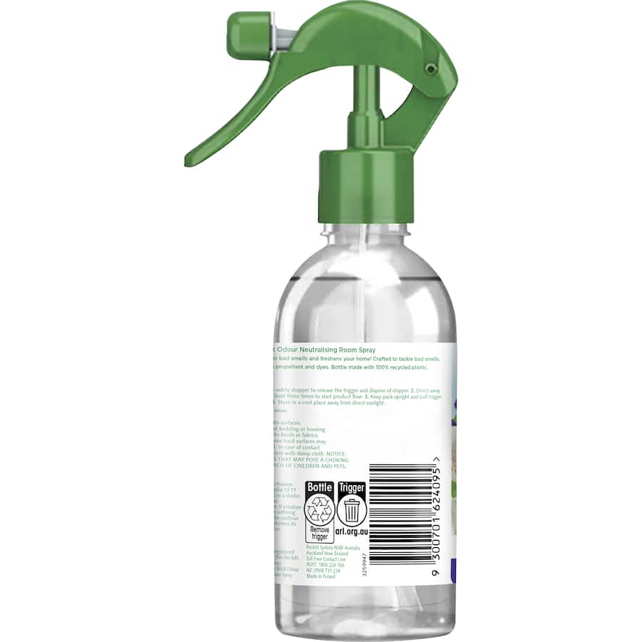 Air Wick Odour Neutralising Air Spray in Lavender & Lily of the Valley, eliminating odors and infusing spaces with calming fragrance.