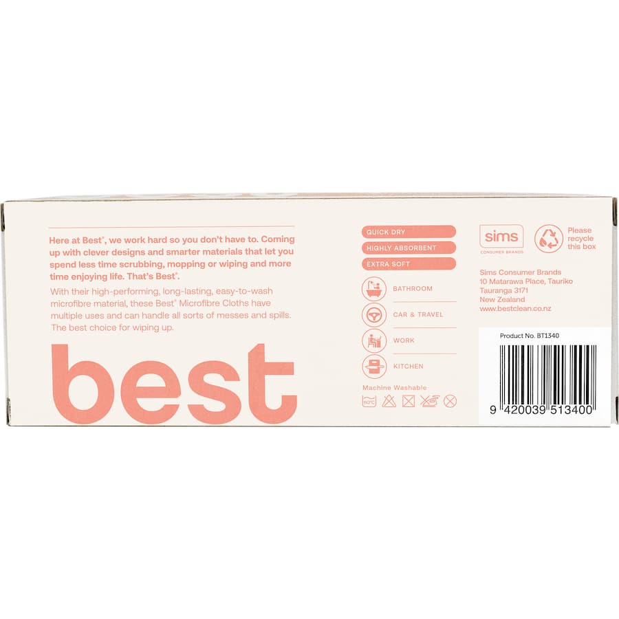 Pack of 10 eco-friendly microfibre cloths, extra soft, absorbent, and machine washable for versatile cleaning across spaces.