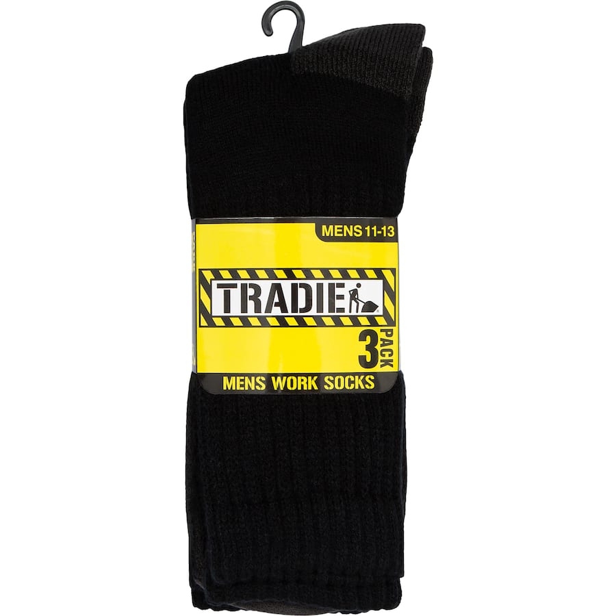 Tradie Mens Socks Acrylic Size 11-13 3pack